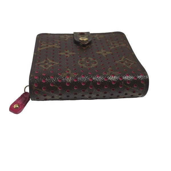 LOUIS VUITTON Bifold Wallet M95188 Monogram Perfo Fuchsia Zip Around Monogram Perfo Two fold wallet Women Used