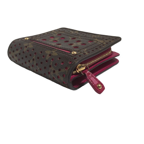 LOUIS VUITTON Bifold Wallet M95188 Monogram Perfo Fuchsia Zip Around Monogram Perfo Two fold wallet Women Used