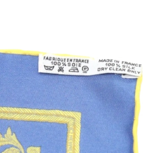 HERMES handkerchief silk blue Handkerchief Carre45 100% silk Women Used