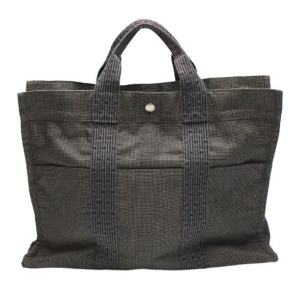 HERMES Tote Bag canvas gray Tote Bag Business bag Her LineTote MM unisex(Unisex) Used