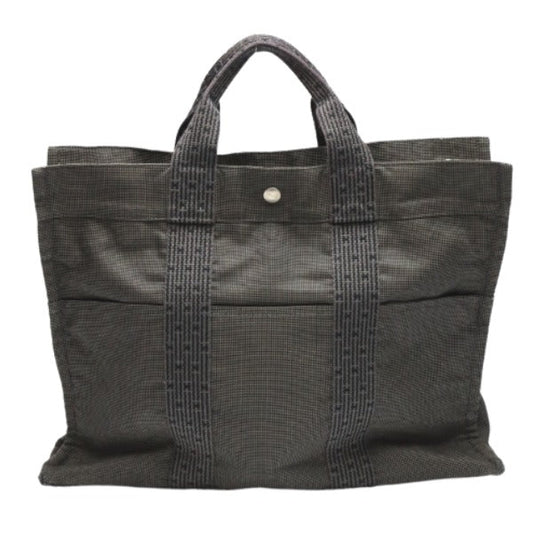 HERMES Tote Bag canvas gray Tote Bag Business bag Her LineTote MM unisex(Unisex) Used