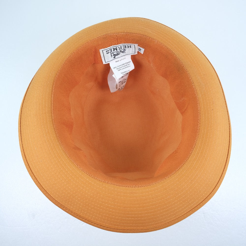 HERMES hat Cotton, Linen Orange mens(Unisex) 58 Used