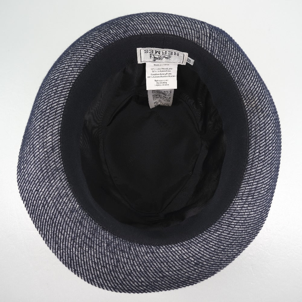 HERMES hat wool Navy mens(Unisex) 58 Used