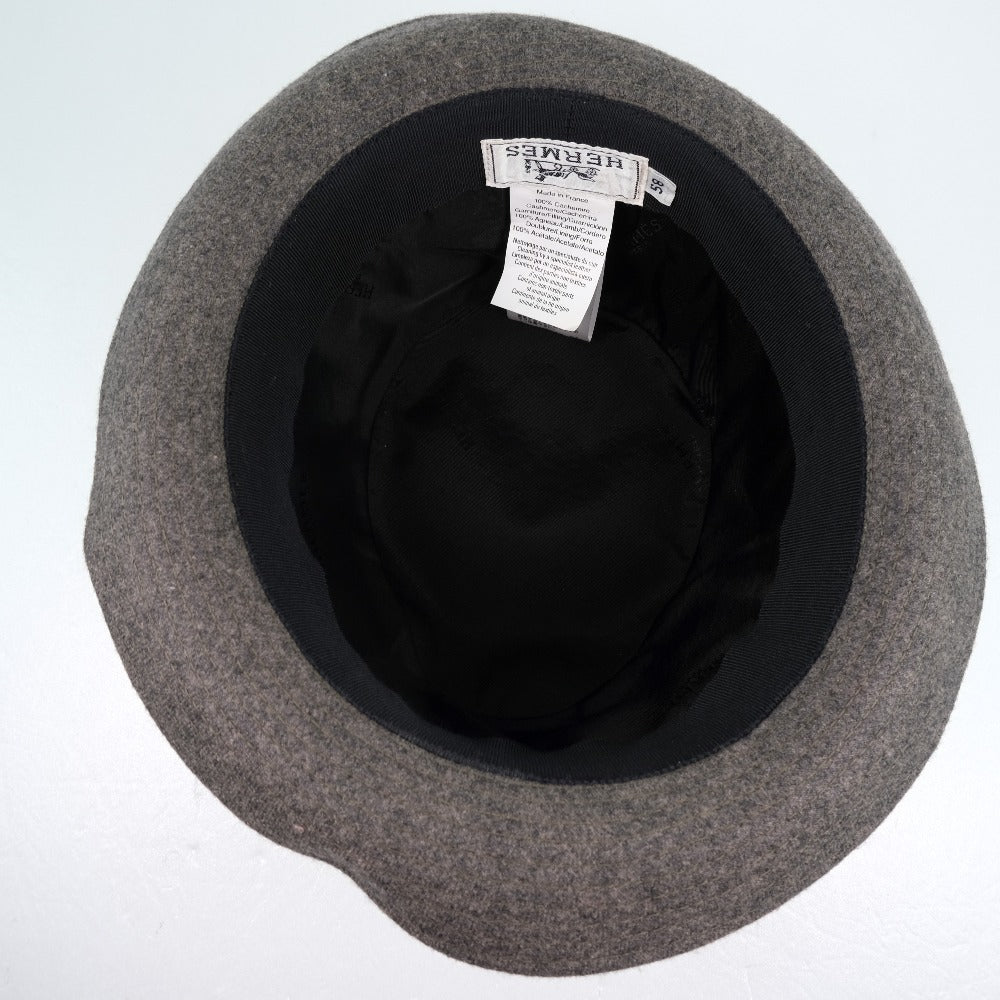 HERMES hat cashmere gray mens(Unisex) 58 Used