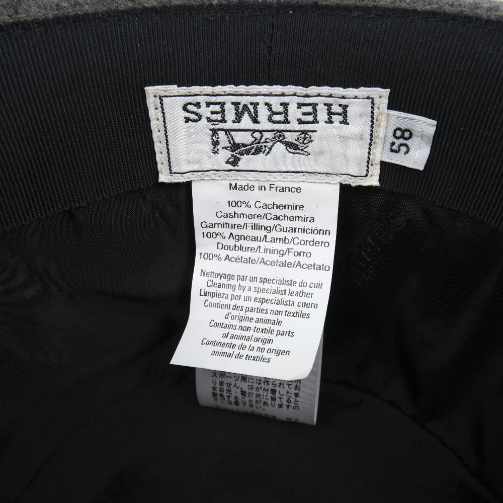 HERMES hat cashmere gray mens(Unisex) 58 Used