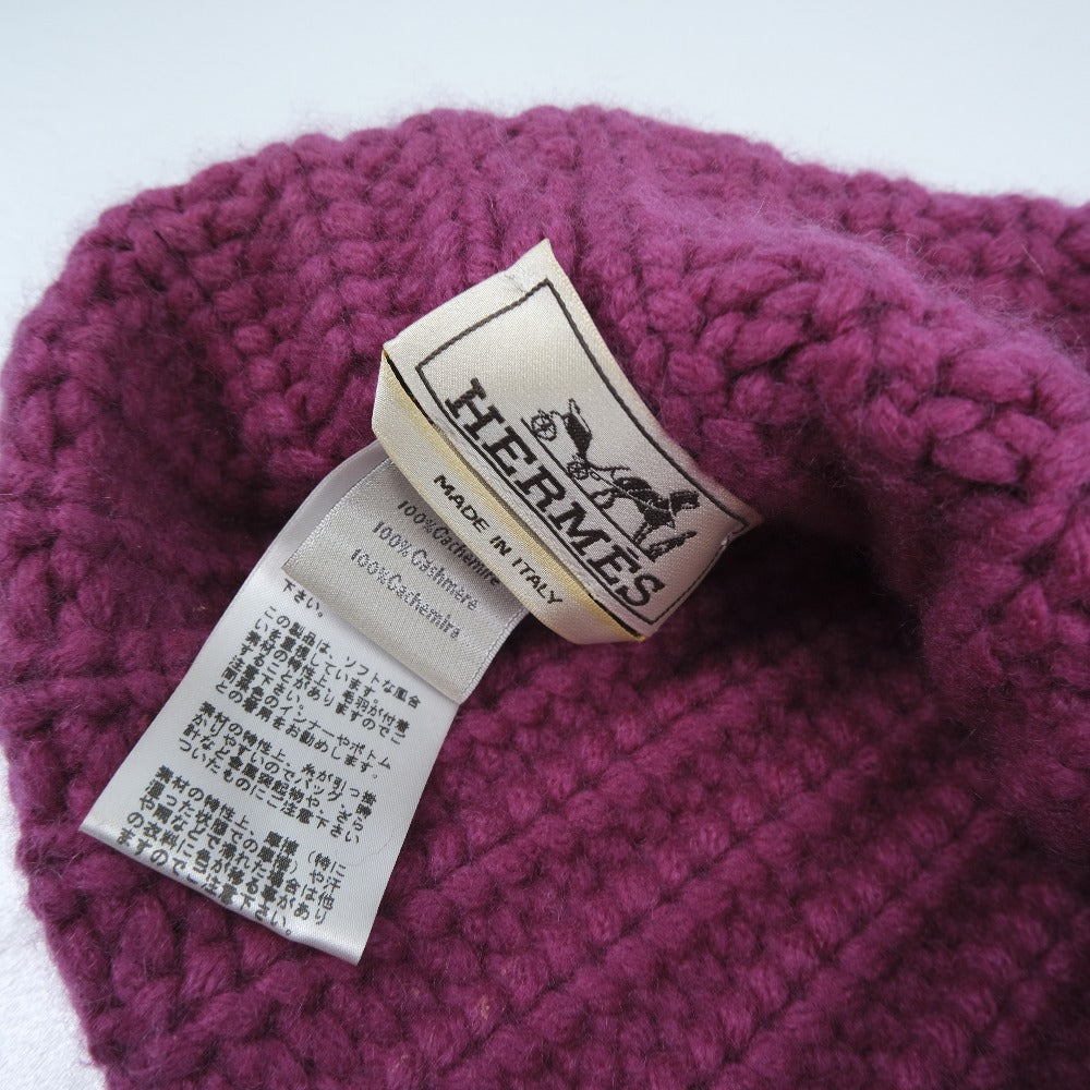 HERMES Knit cap wool pink Women(Unisex) Used