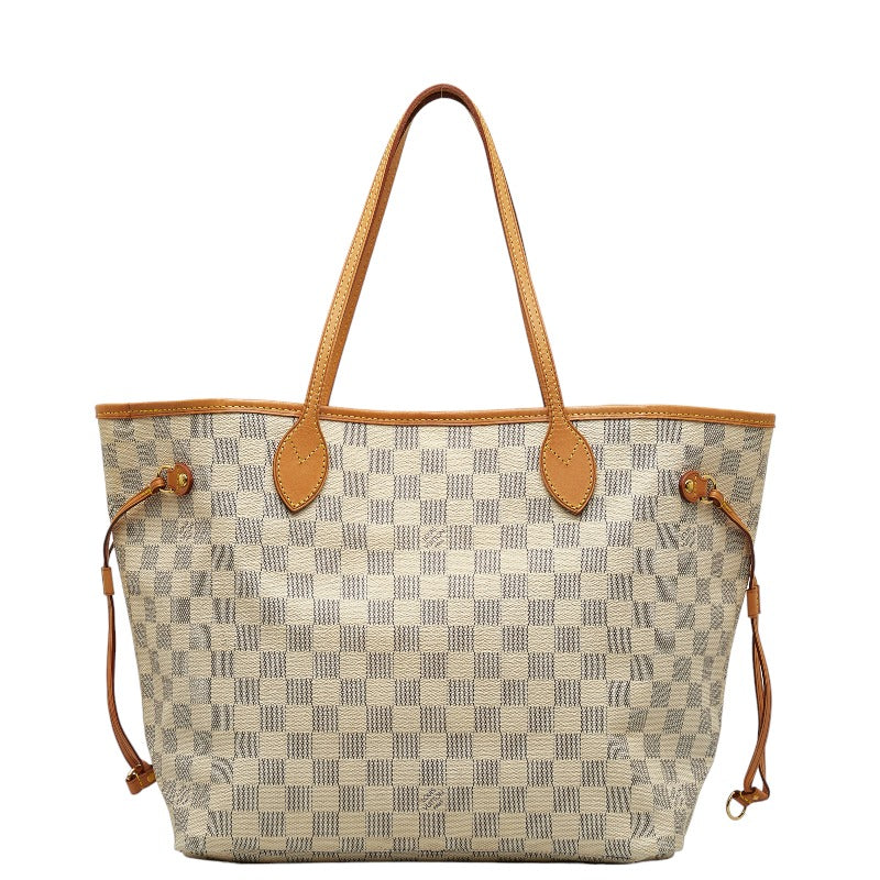 Louis Vuitton Damier Azur Neverfull MM Tote Bag N41361 White