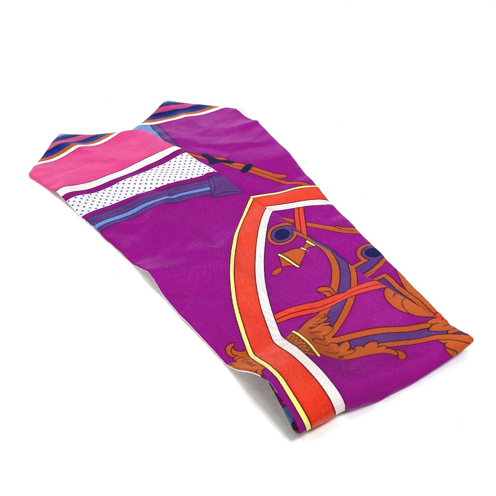HERMES scarf silk pink Twill up Women Used