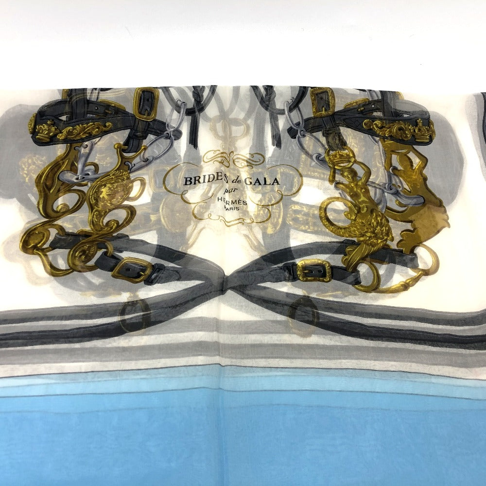 HERMES scarf silk blue Brides de Gala Brides de Gala Women Used