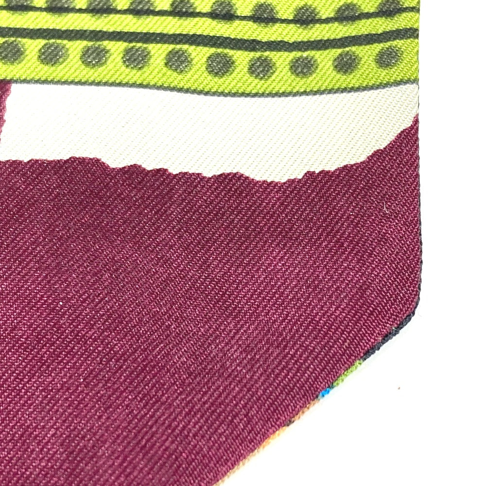 HERMES scarf silk green Twill up Women Used