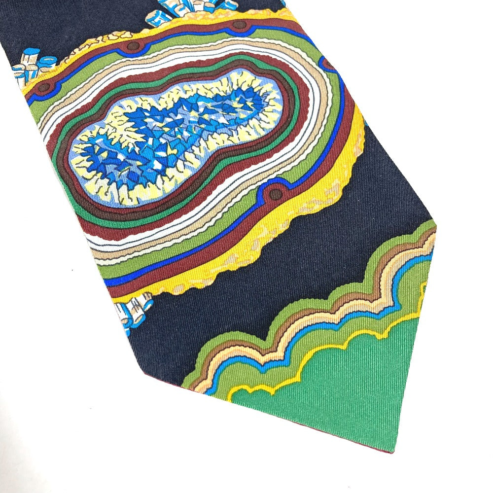 HERMES scarf silk green Twill up Women Used