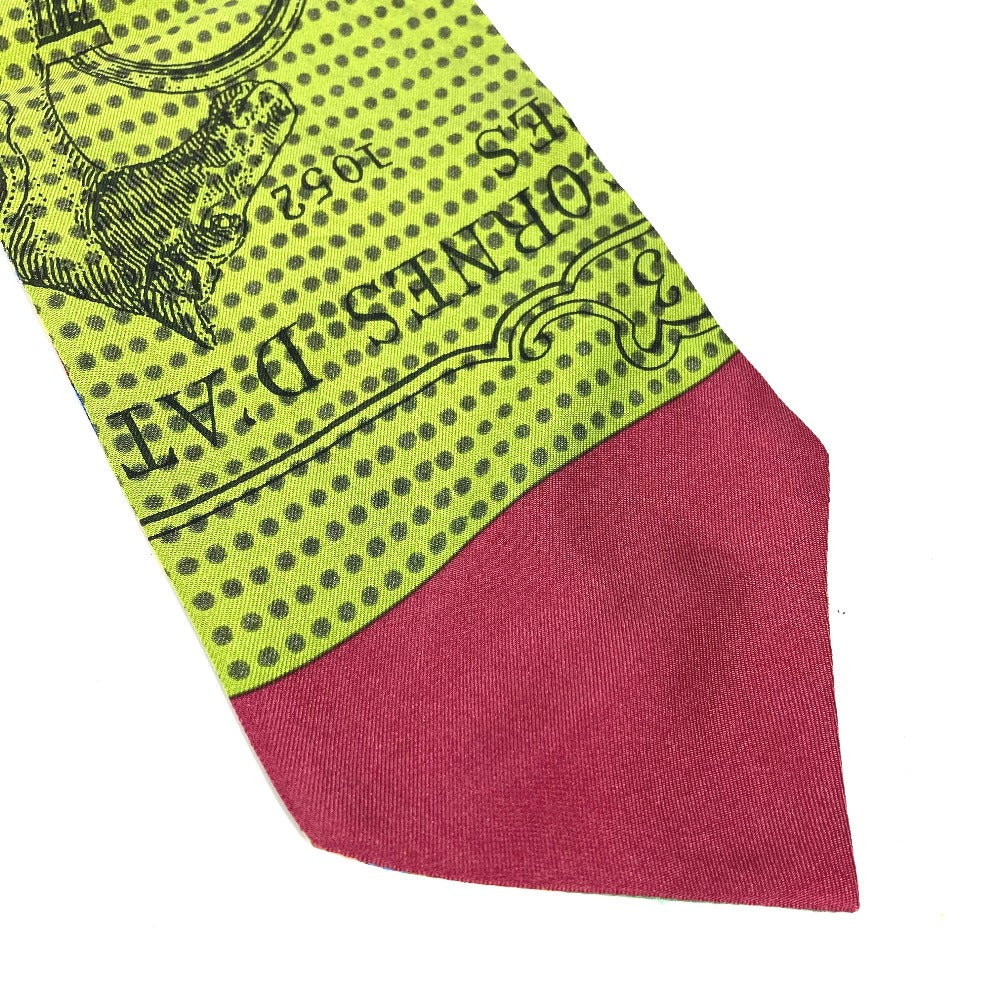 HERMES scarf silk green Twill up Women Used