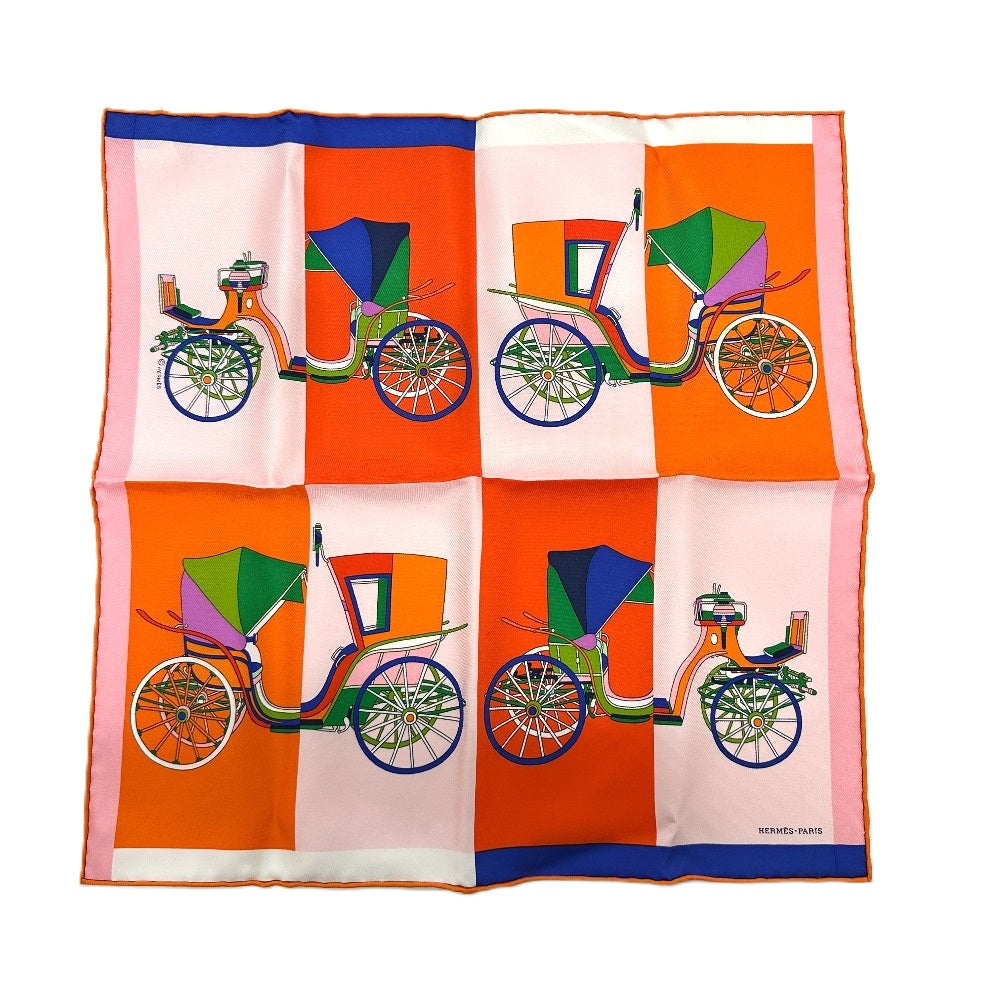 HERMES scarf silk multicolor Carre Petit Carre Voitures Exquises