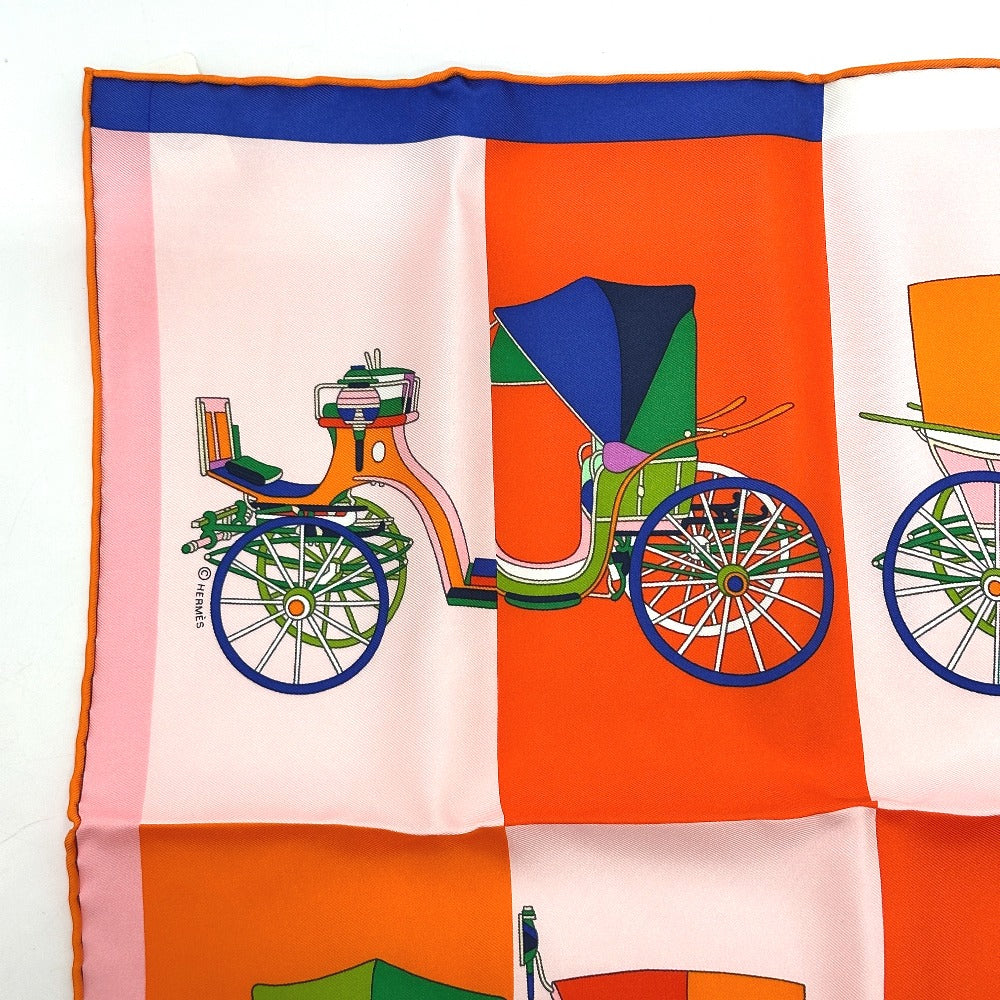 HERMES scarf silk multicolor Carre Petit Carre Voitures Exquises