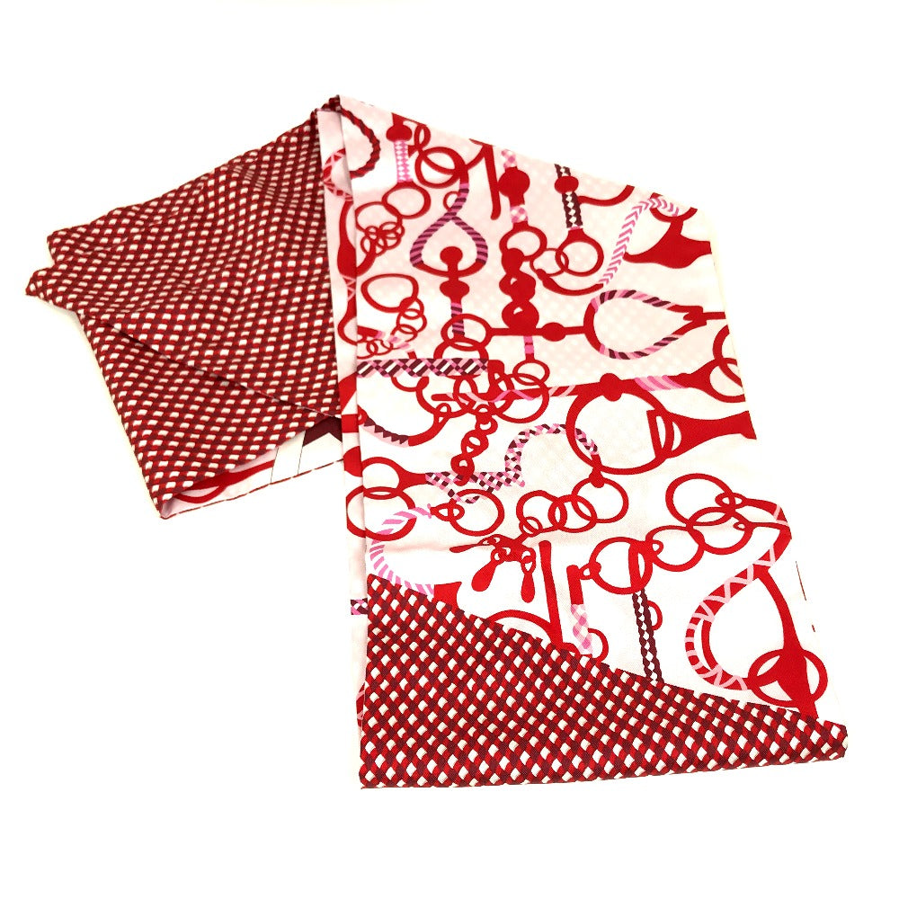 HERMES scarf silk Red bandeau scarf Maxi Twilly Women Used