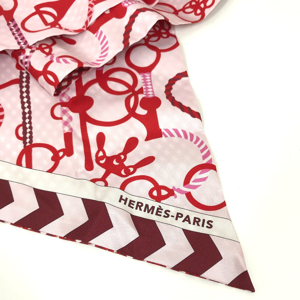 HERMES scarf silk Red bandeau scarf Maxi Twilly Women Used