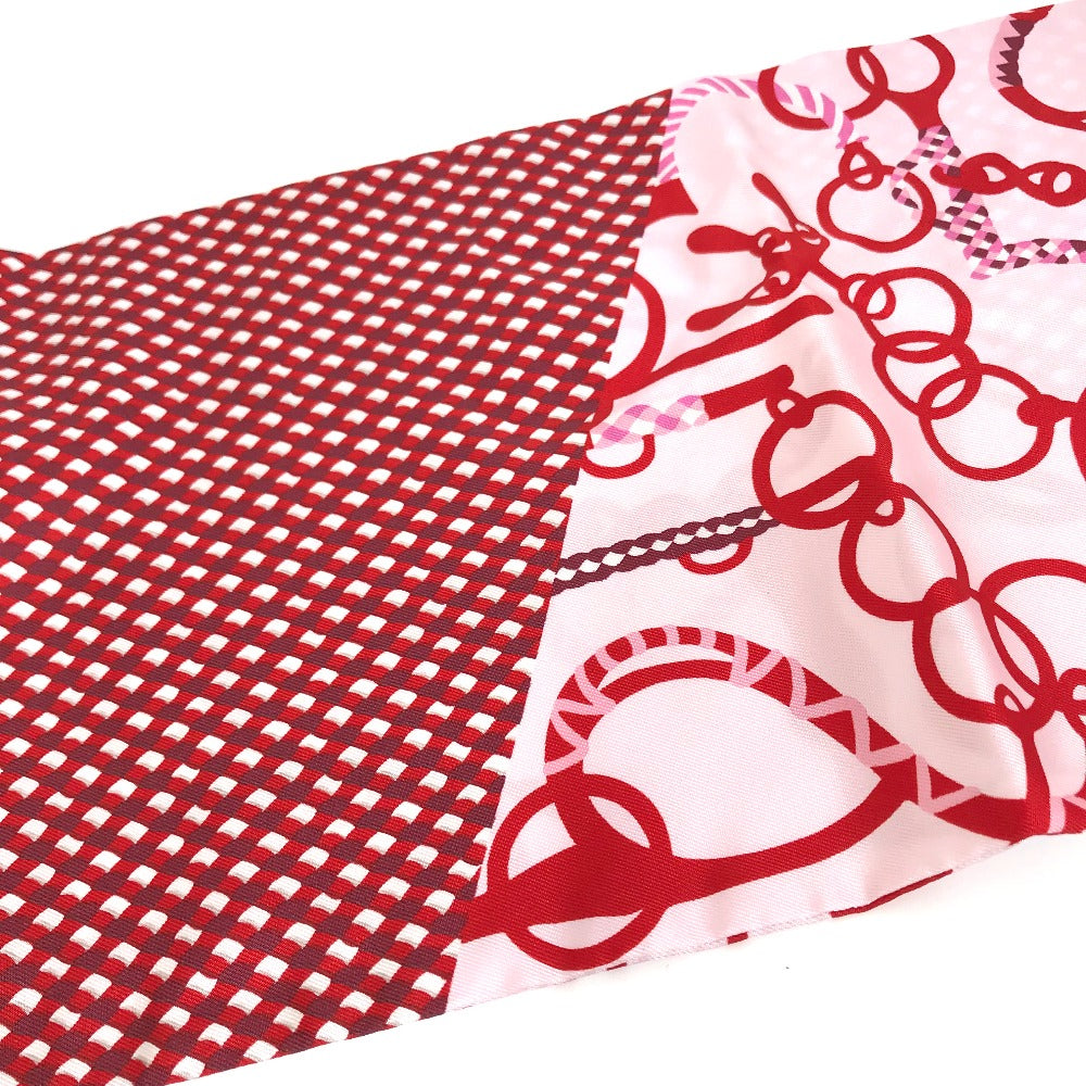 HERMES scarf silk Red bandeau scarf Maxi Twilly Women Used