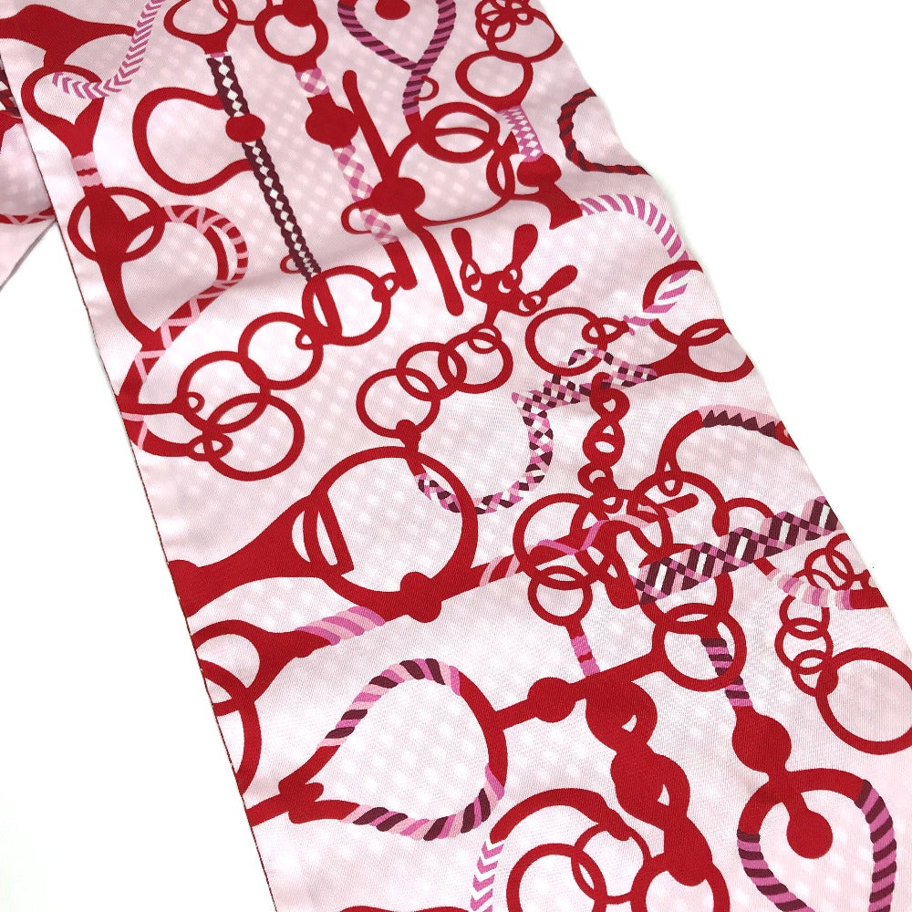 HERMES scarf silk Red bandeau scarf Maxi Twilly Women Used