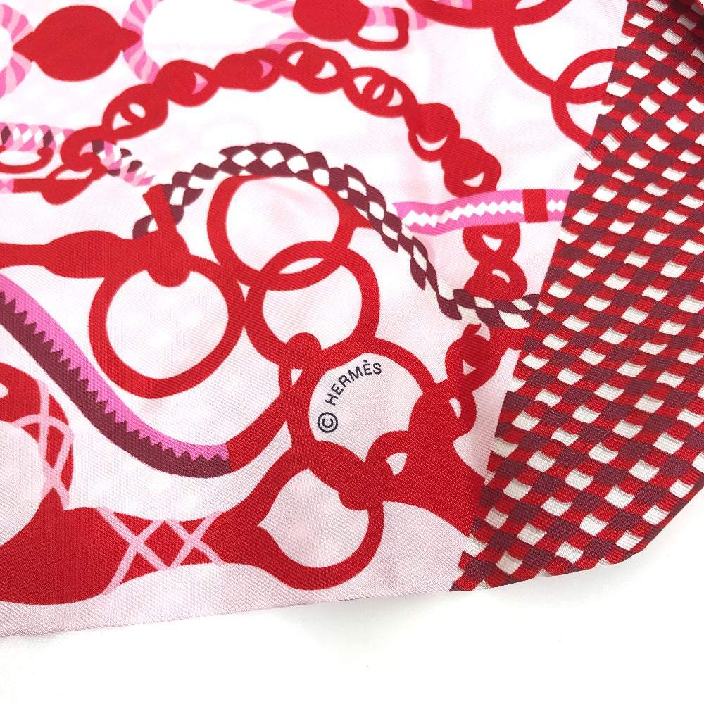 HERMES scarf silk Red bandeau scarf Maxi Twilly Women Used