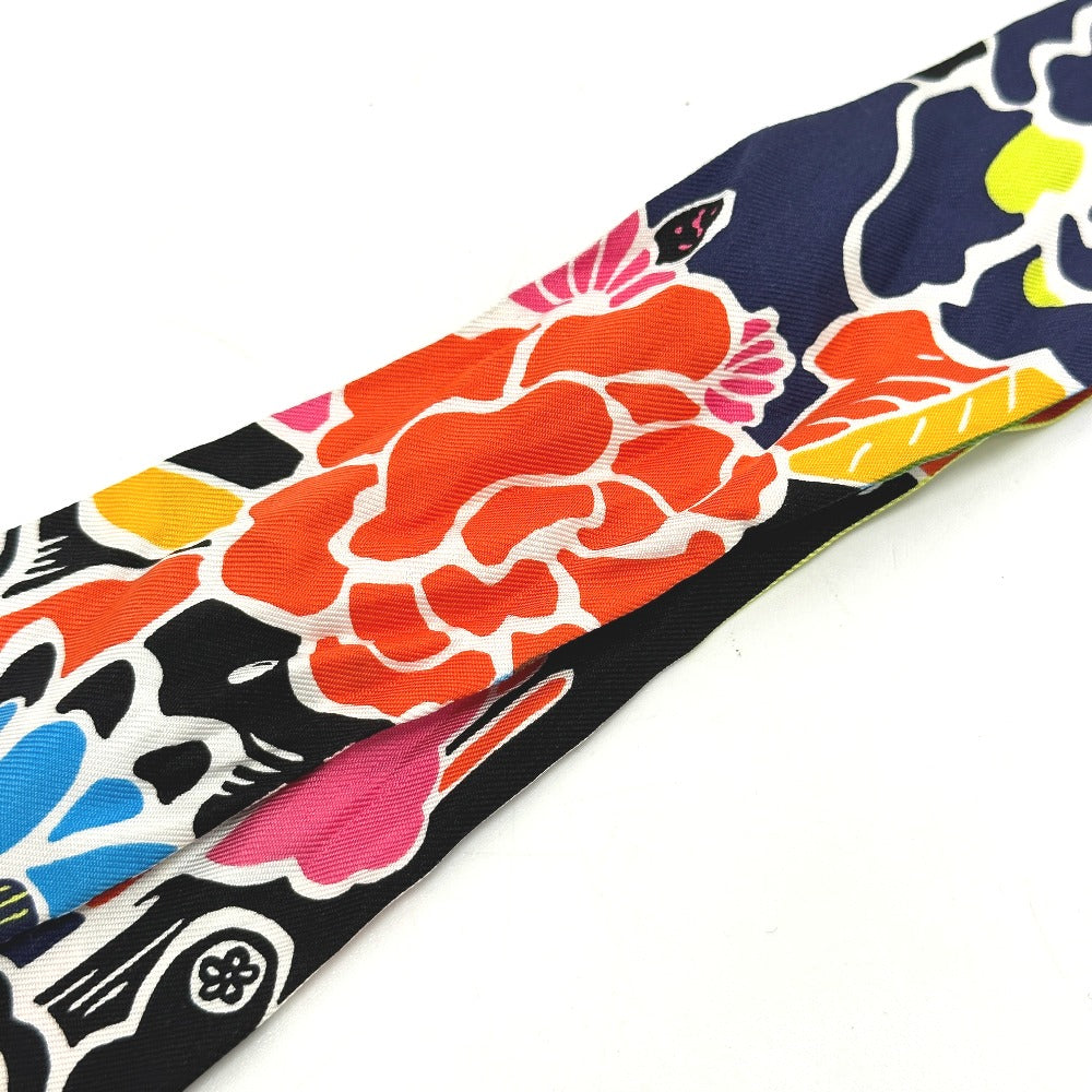 HERMES scarf silk multicolor flour Bingata Bingata Women Used