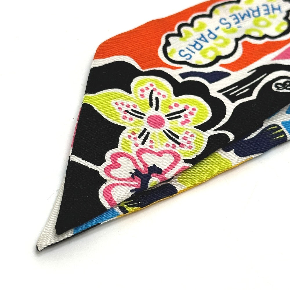 HERMES scarf silk multicolor flour Bingata Bingata Women Used