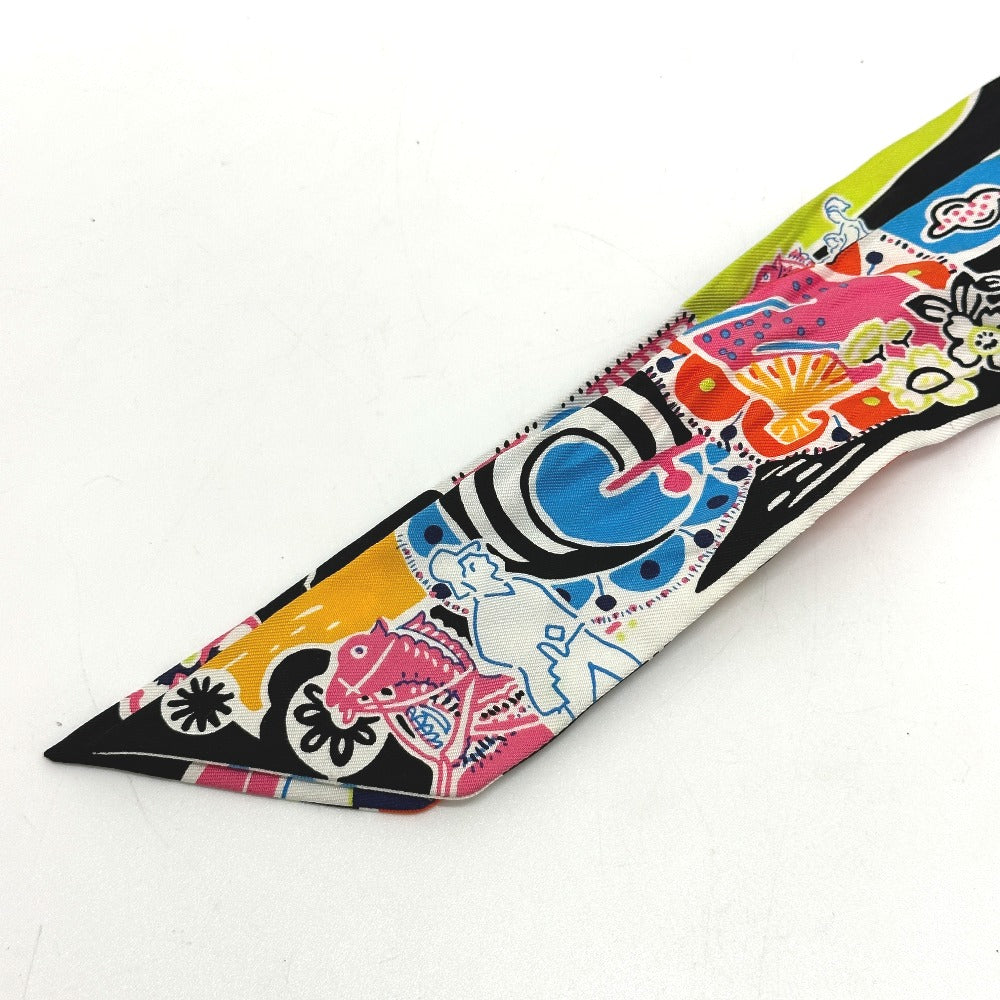 HERMES scarf silk multicolor flour Bingata Bingata Women Used