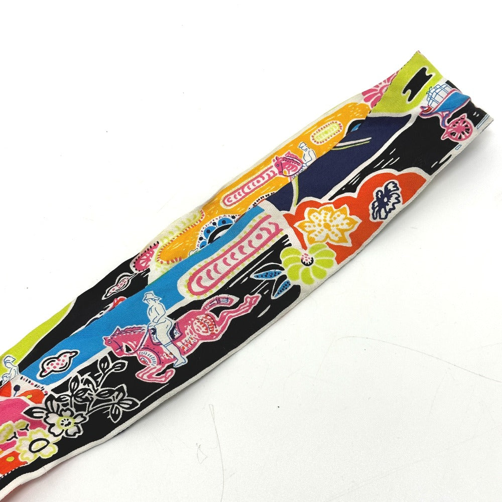 HERMES scarf silk multicolor flour Bingata Bingata Women Used