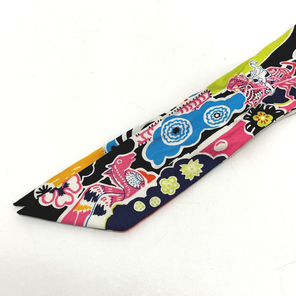 HERMES scarf silk multicolor flour Bingata Bingata Women Used