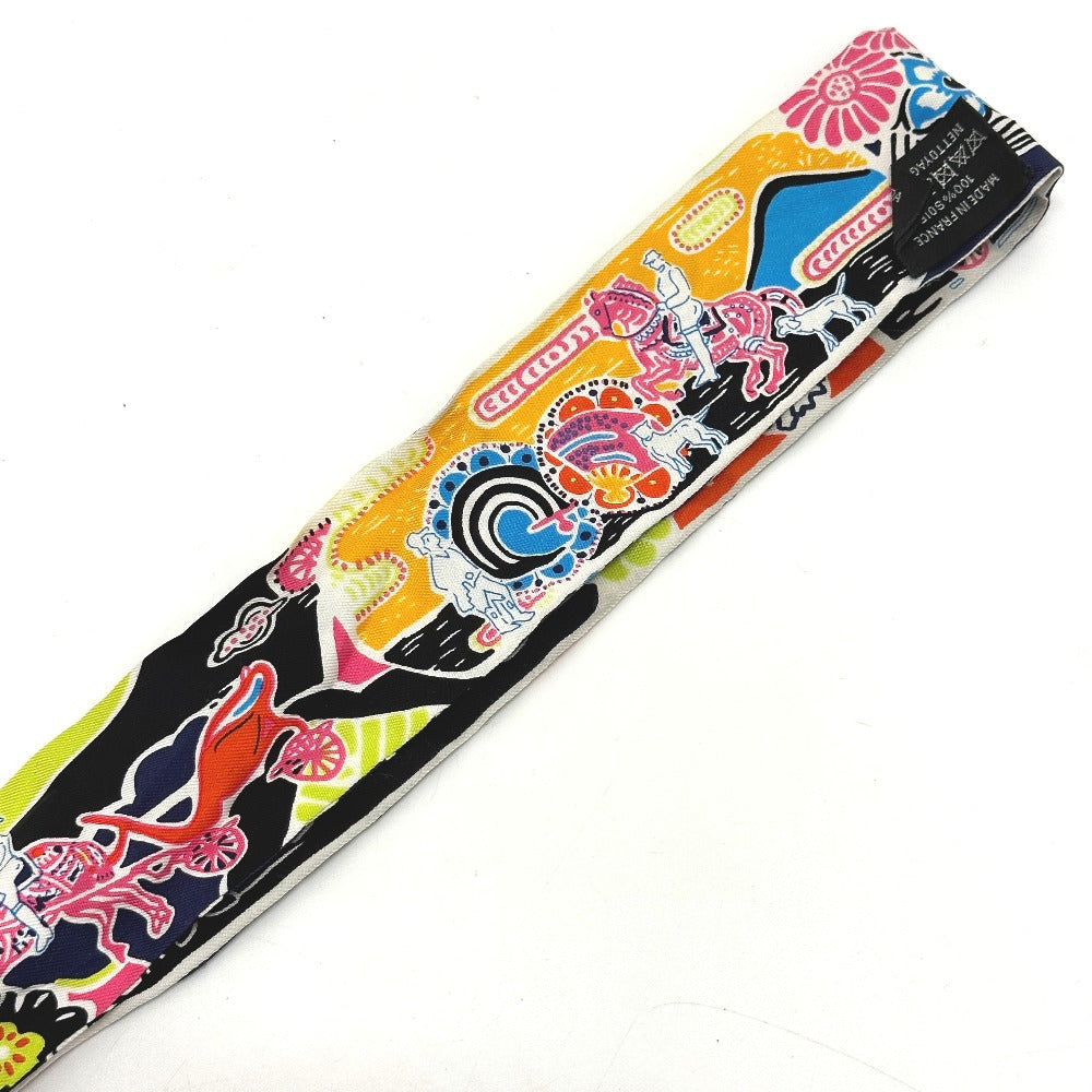 HERMES scarf silk multicolor flour Bingata Bingata Women Used
