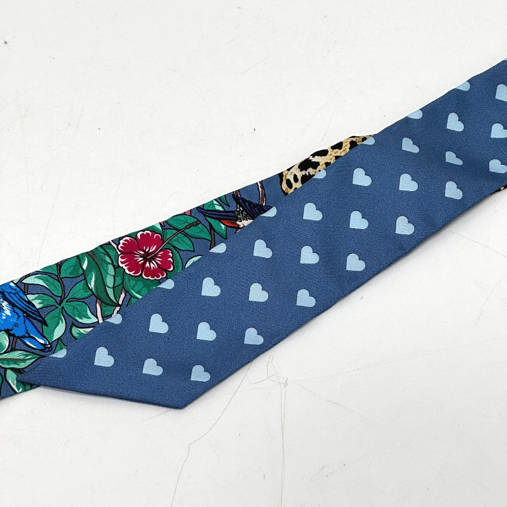 HERMES scarf silk blue Jungle Love Love Jungle Love Love Women Used