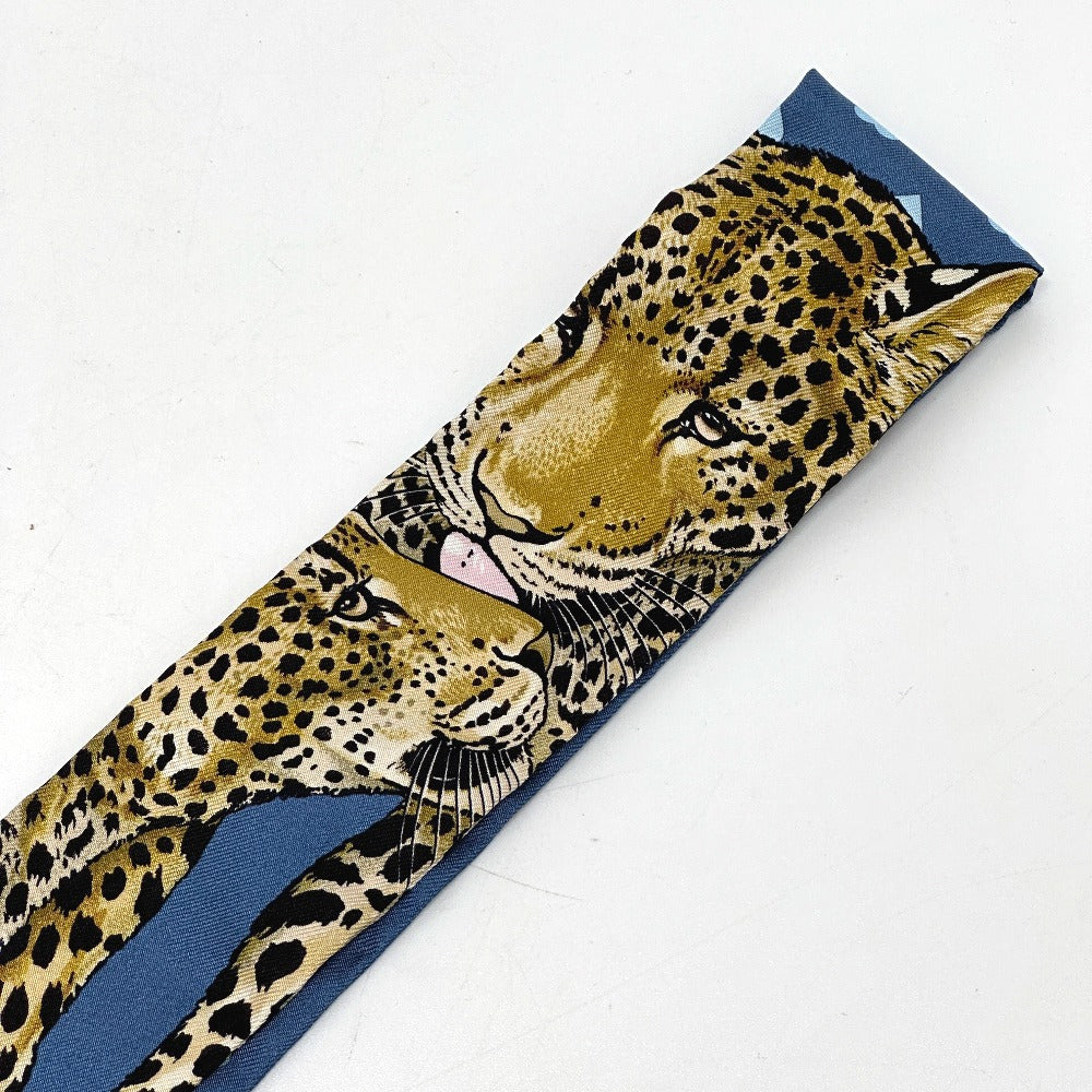 HERMES scarf silk blue Jungle Love Love Jungle Love Love Women Used