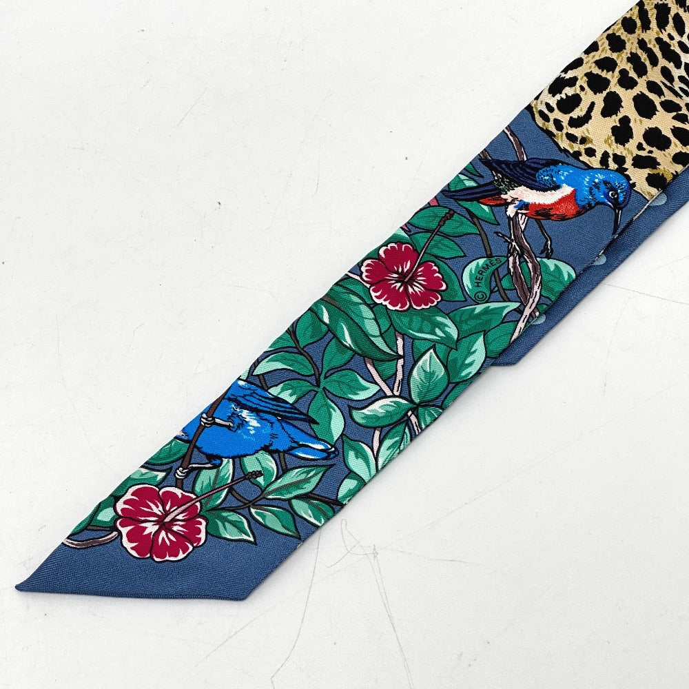 HERMES scarf silk blue Jungle Love Love Jungle Love Love Women Used