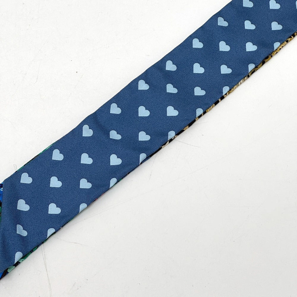 HERMES scarf silk blue Jungle Love Love Jungle Love Love Women Used