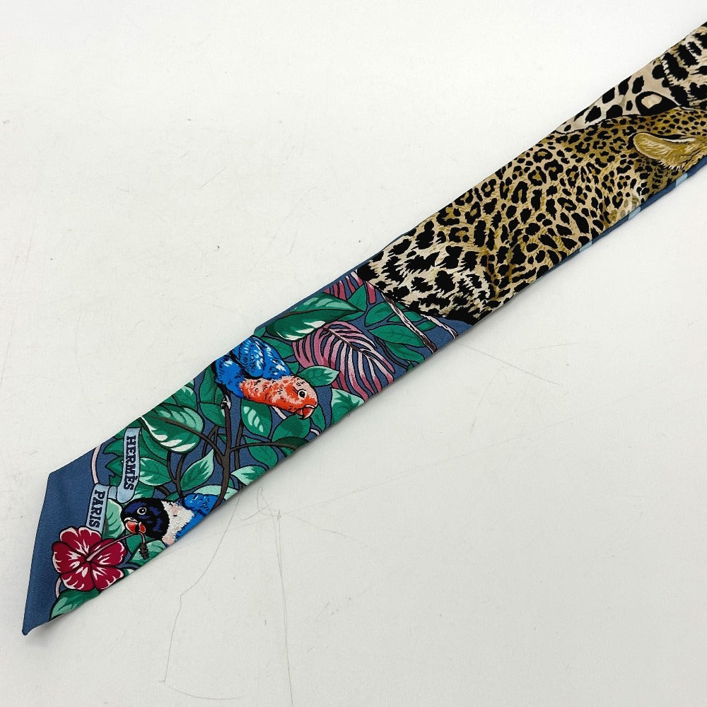 HERMES scarf silk blue Jungle Love Love Jungle Love Love Women Used
