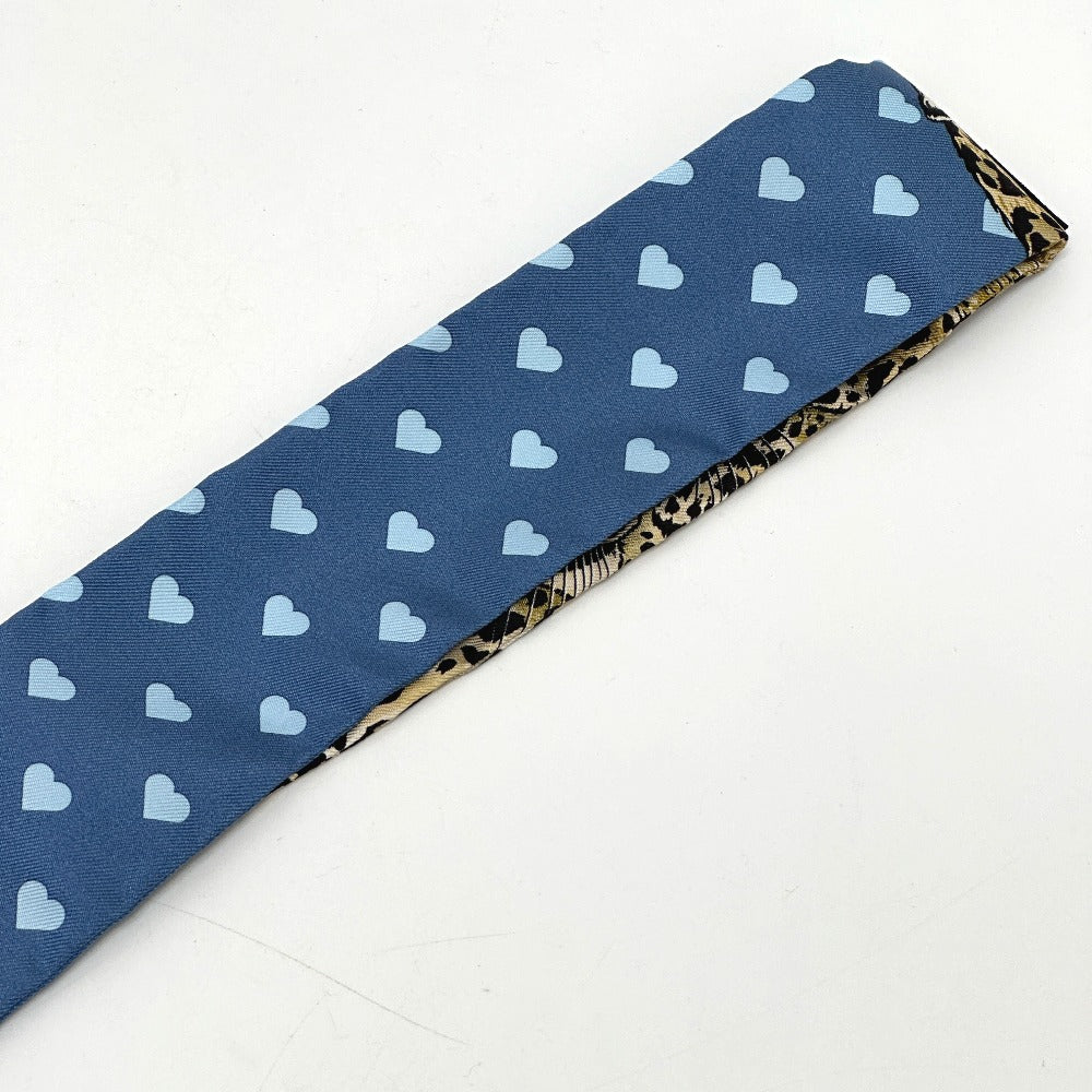 HERMES scarf silk blue Jungle Love Love Jungle Love Love Women Used