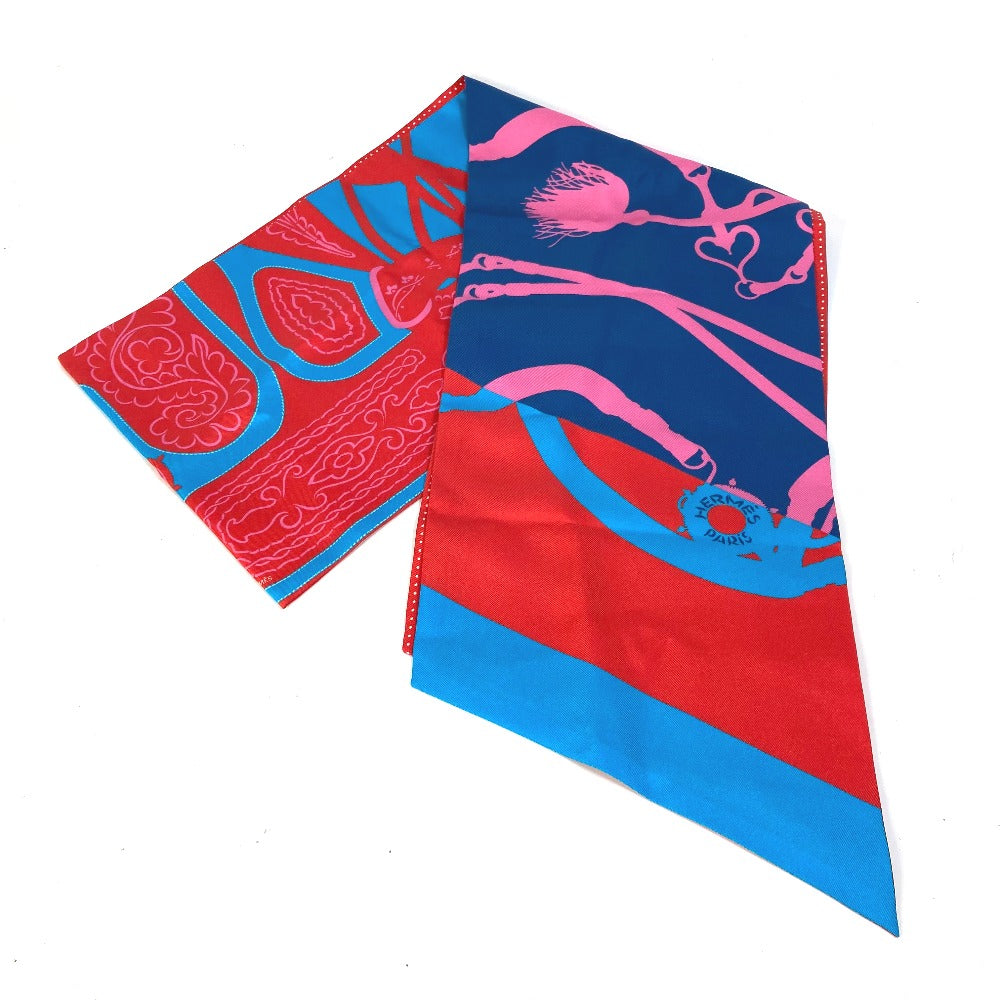 HERMES scarf silk pink Polka dot Maxi Twilly Twilly Women Used