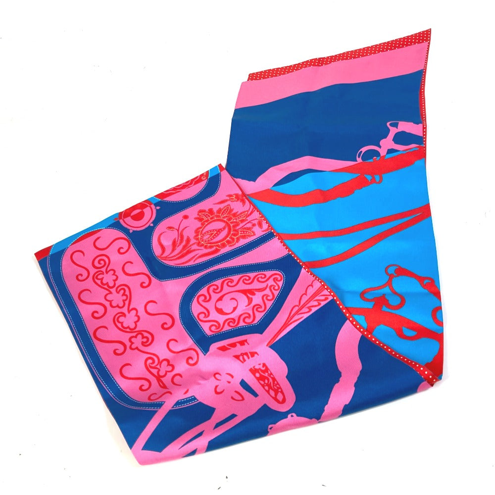 HERMES scarf silk pink Polka dot Maxi Twilly Twilly Women Used