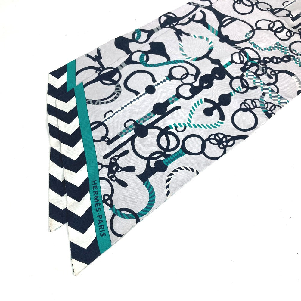 HERMES scarf silk green Maxi Twilly Women Used