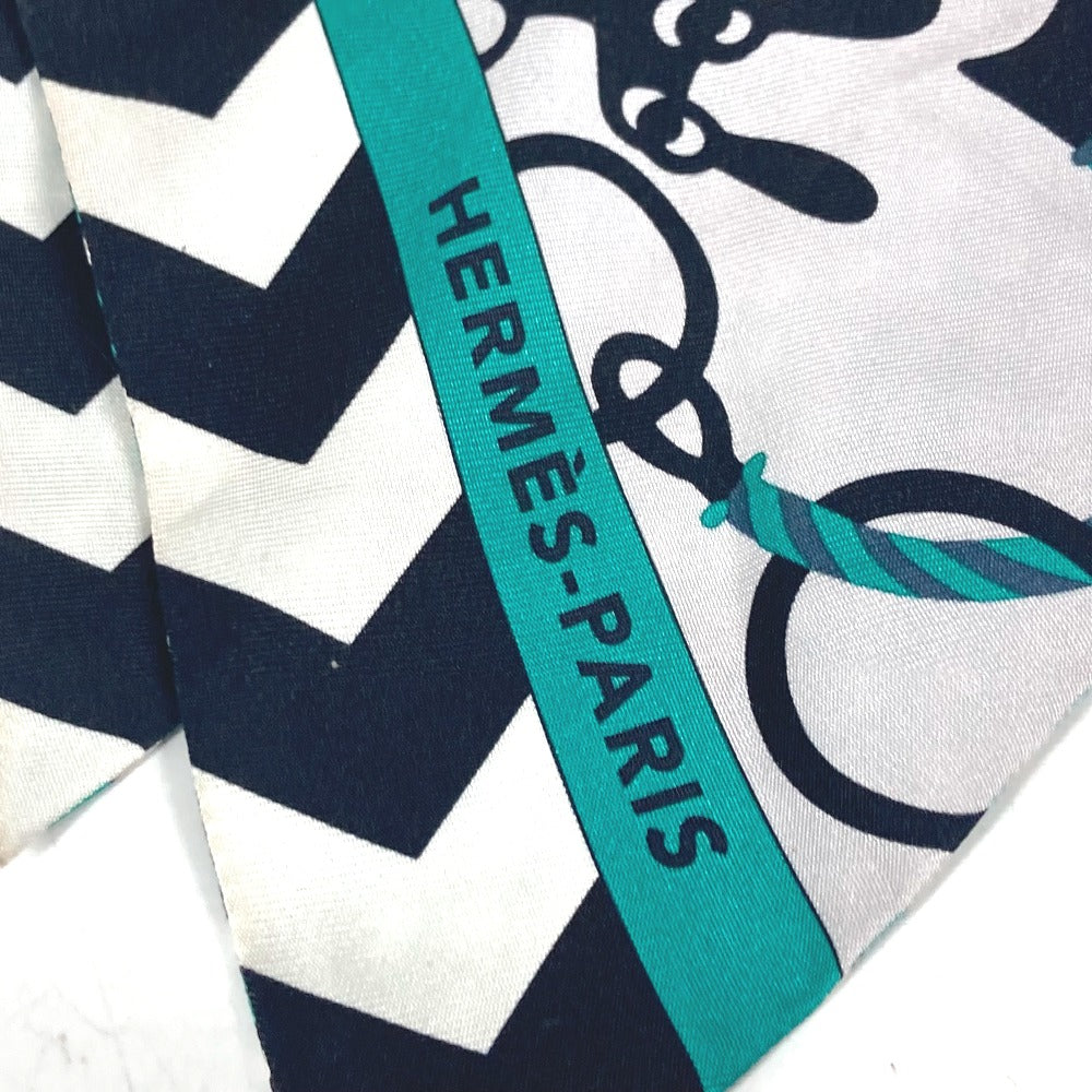HERMES scarf silk green Maxi Twilly Women Used