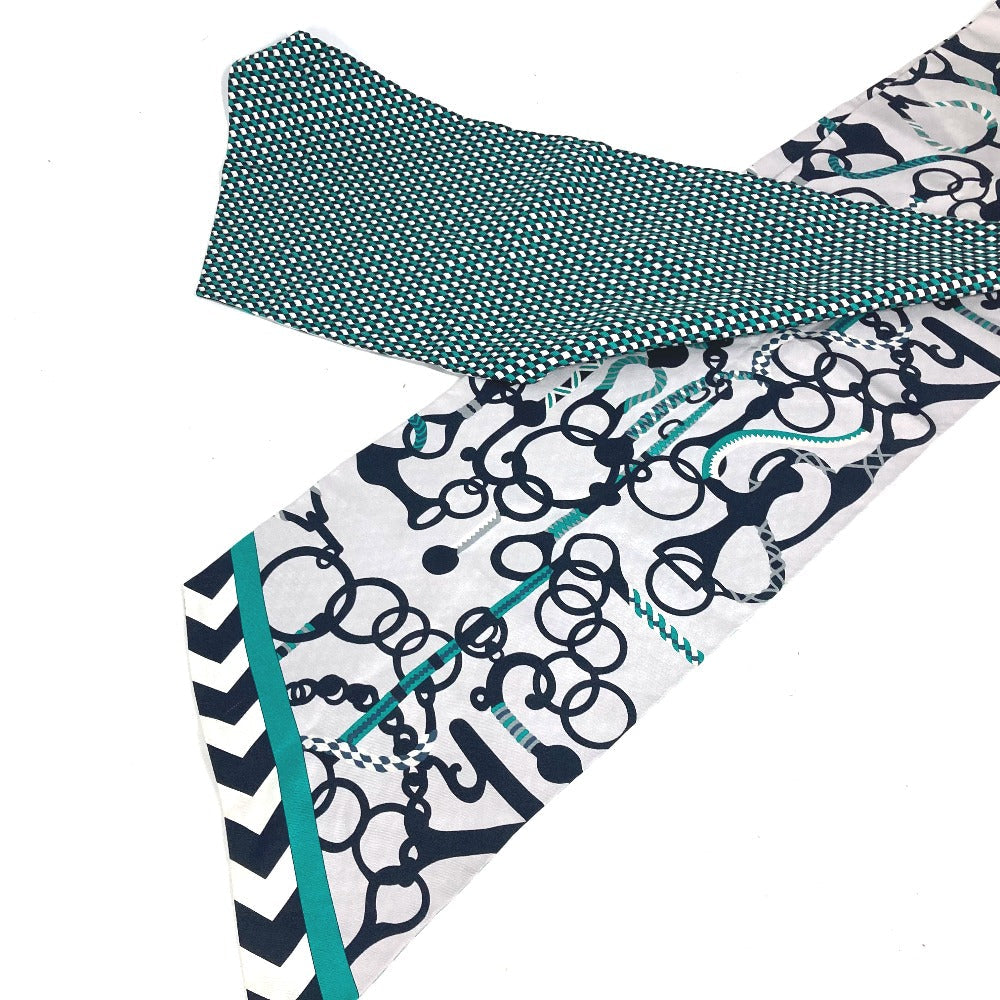 HERMES scarf silk green Maxi Twilly Women Used