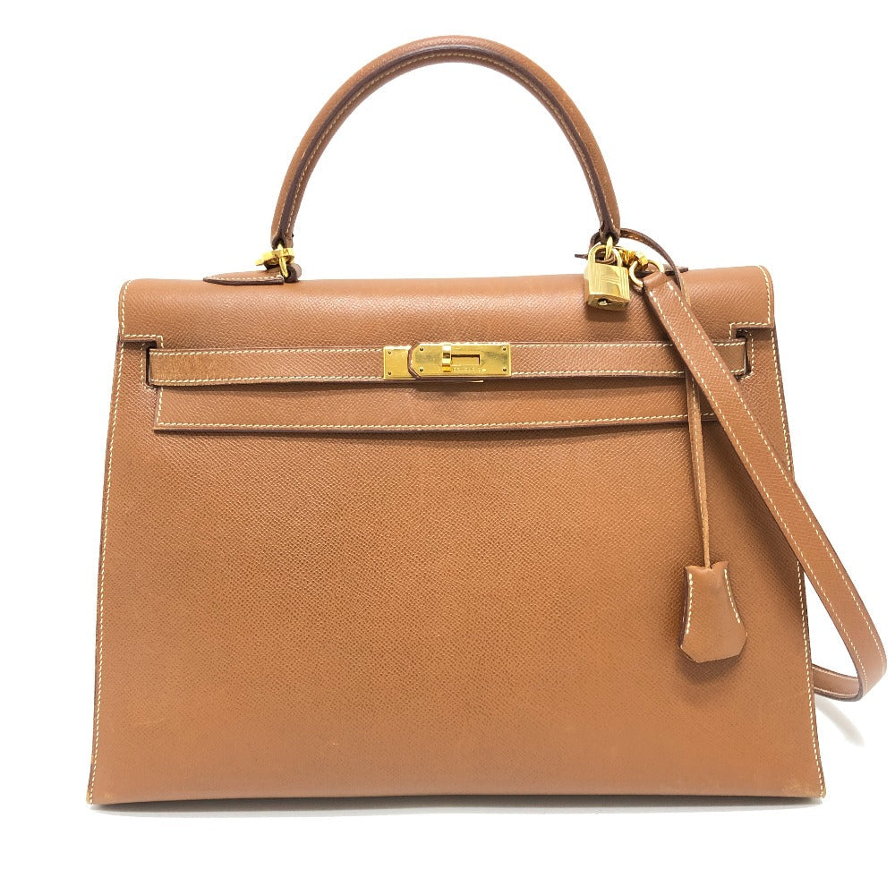 HERMES Handbag Courchevel Brown Kelly 35 Women Used