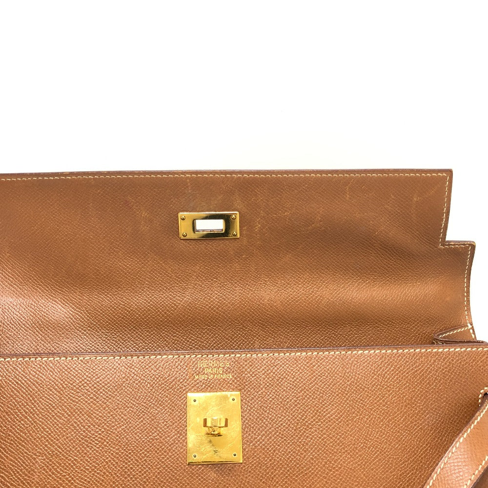 HERMES Handbag Courchevel Brown Kelly 35 Women Used