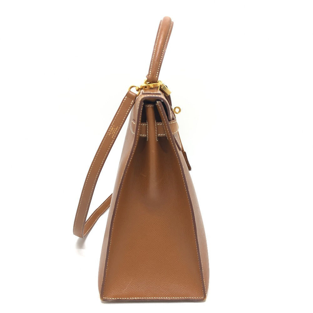 HERMES Handbag Courchevel Brown Kelly 35 Women Used