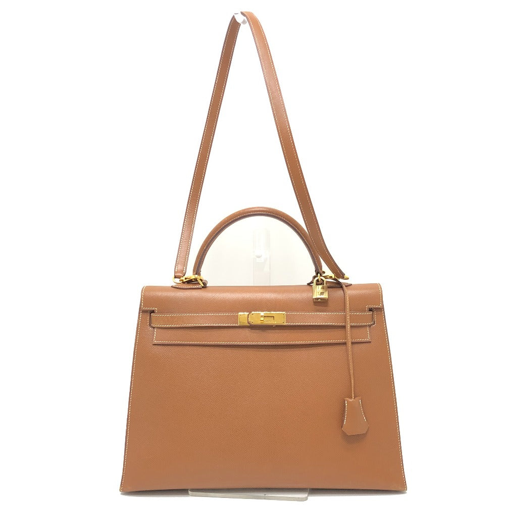 HERMES Handbag Courchevel Brown Kelly 35 Women Used