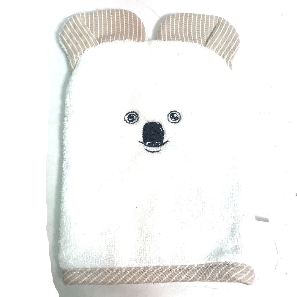 HERMES towel cotton white baby baby Koala washcloth pass-through body mittens