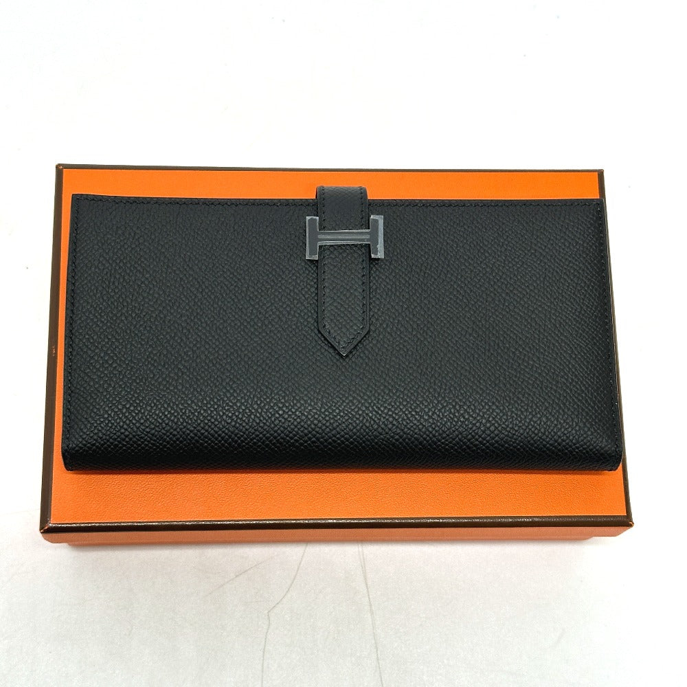 HERMES Long Wallet Purse Epsom black Long wallet Beansufla unisex(Unisex) Used