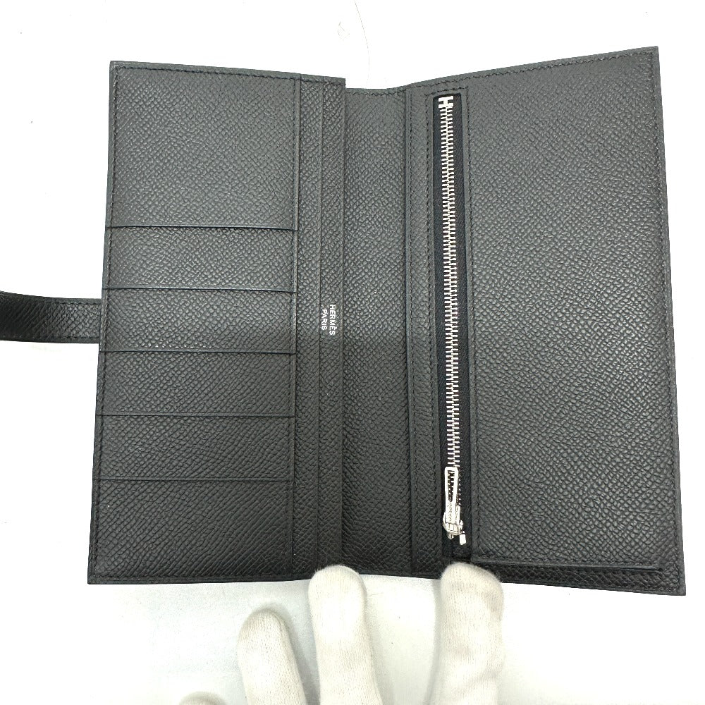 HERMES Long Wallet Purse Epsom black Long wallet Beansufla unisex(Unisex) Used