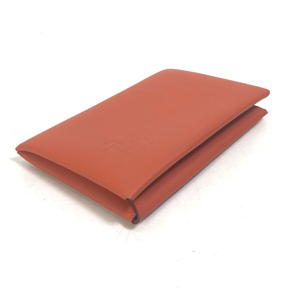 HERMES Card Case Swift Orange Business Card Holder Pass Case kalvi palm tree design