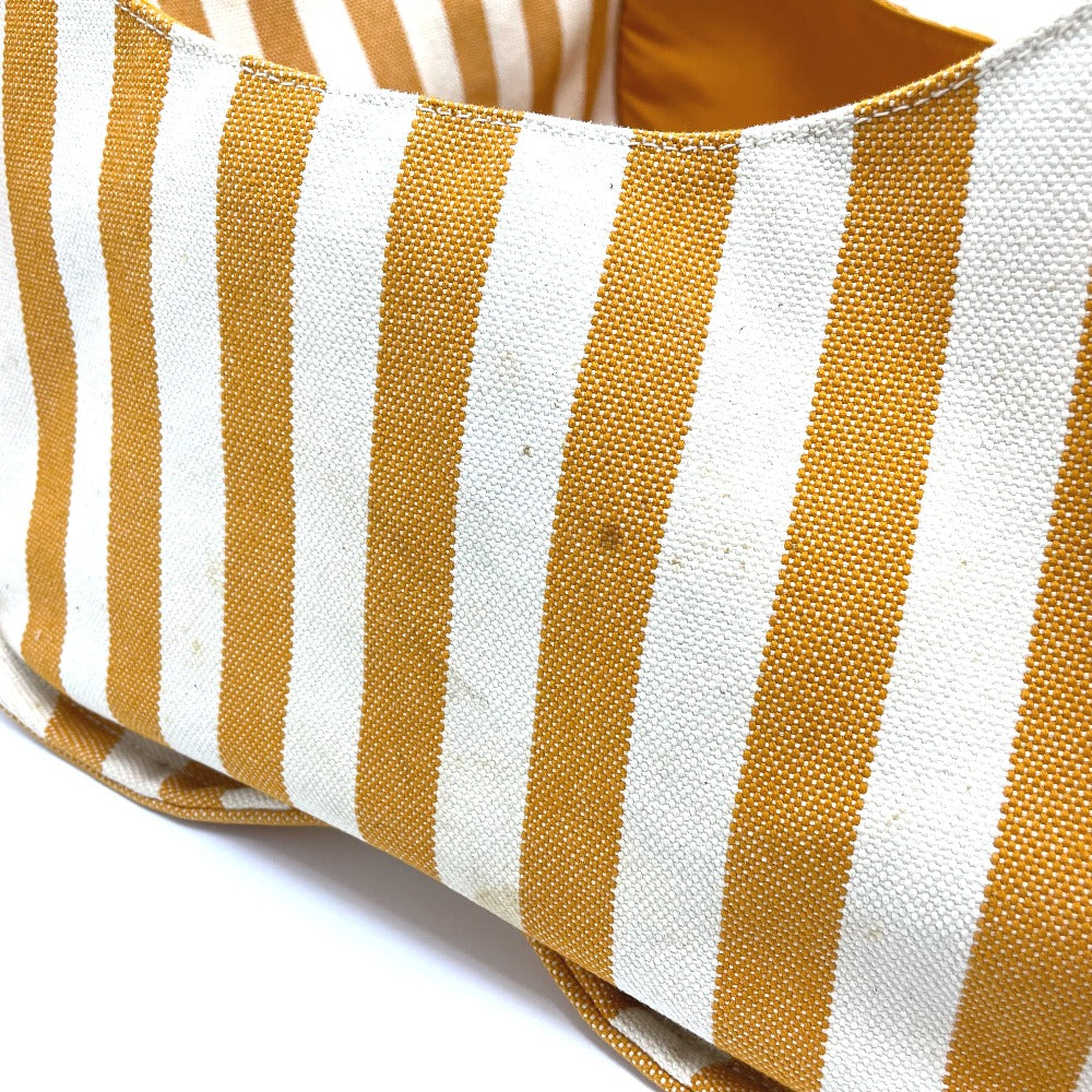 HERMES Tote Bag cotton Orange Cannes border Women Used