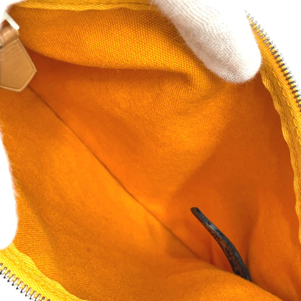 HERMES Tote Bag cotton Orange Cannes border Women Used
